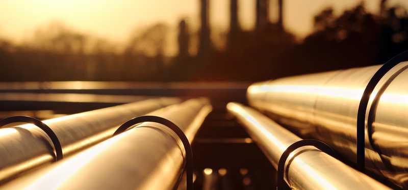 Oil refinery pipeline.