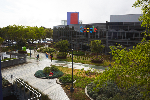 The outside of Google's campus