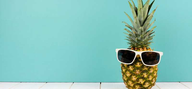Pineapple with sunglasses