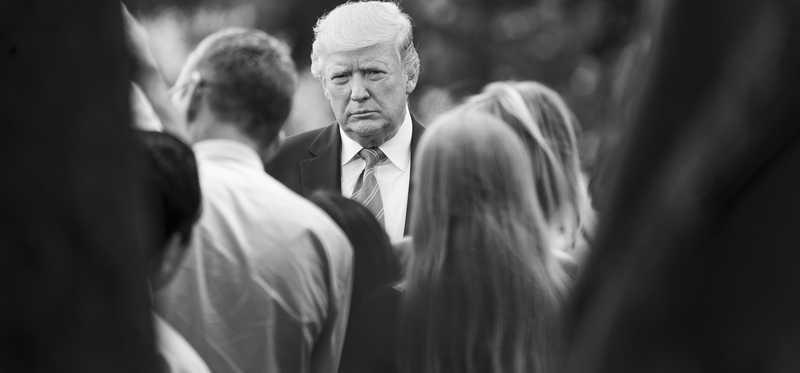 President Trump speaking with the press.