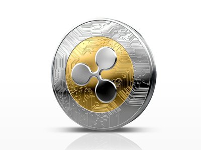 A gold and silver Ripple coin