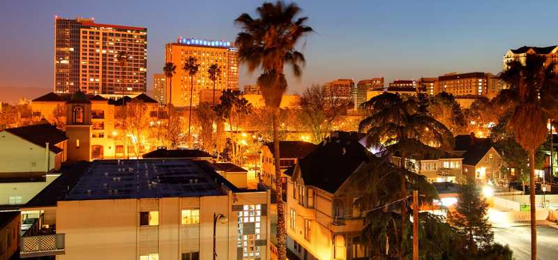 San Jose, California, at night.