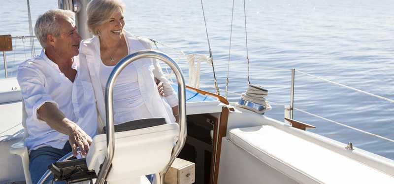 Senior couple on a yacht