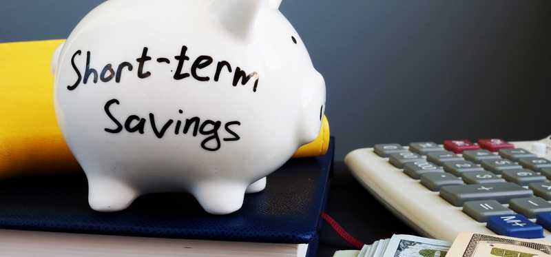 A piggy bank labeled Short Term Savings.
