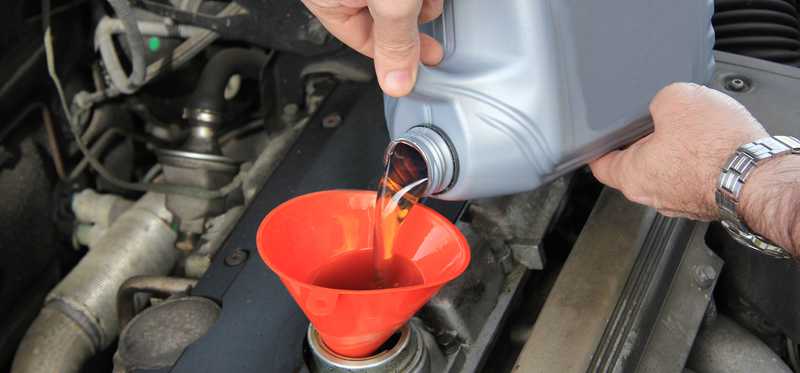 Car getting an oil change