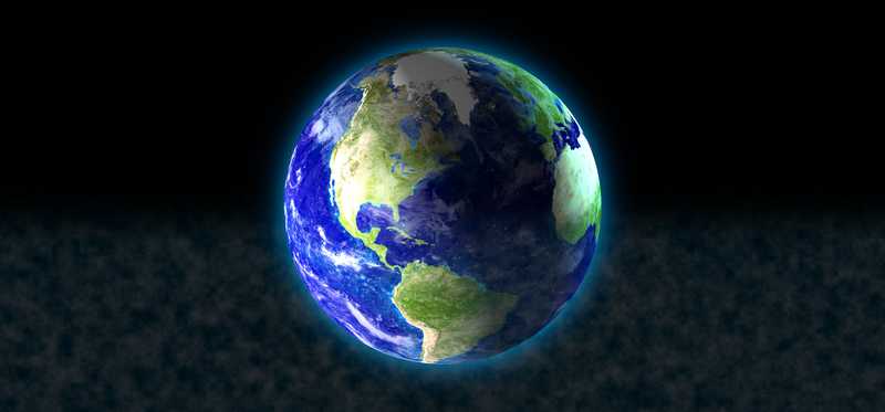Planet Earth on a black background of space.