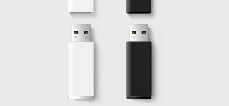 White and black USB drives