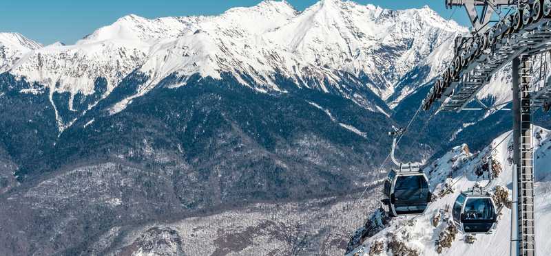 Winter mountain scene in Sochi.