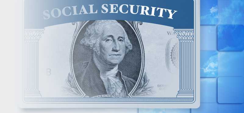 Social Security card with Washington dollar bill face.