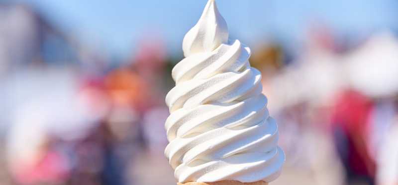 A soft serve ice cream cone