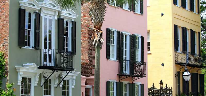 Rainbow Row in Charleston, South Carolina.