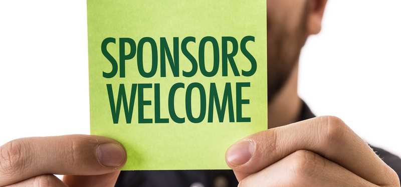 A Post-it note says sponsors welcome.