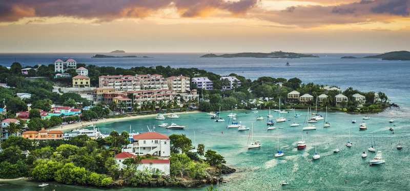Sailboats at St. John, U.S. Virgin Islands.