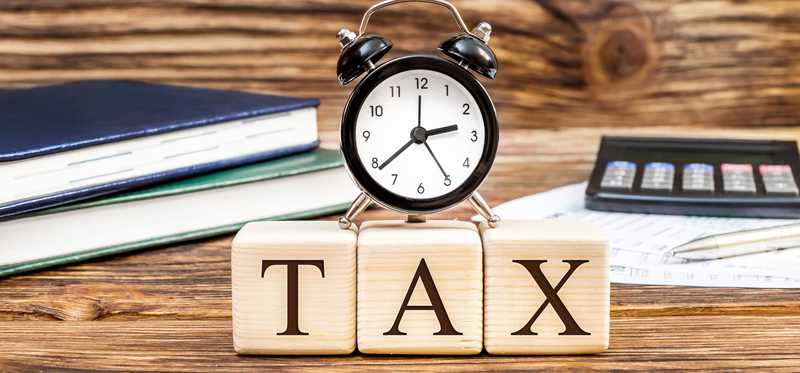 Tax ign on a desk