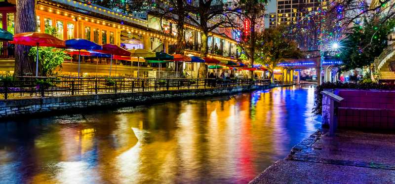 The River Walk in San Antonio, Texas.