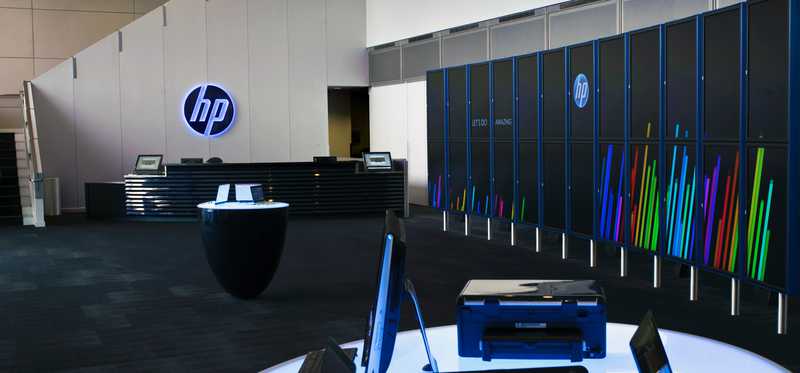 The HP Labs Palo Alto lobby.