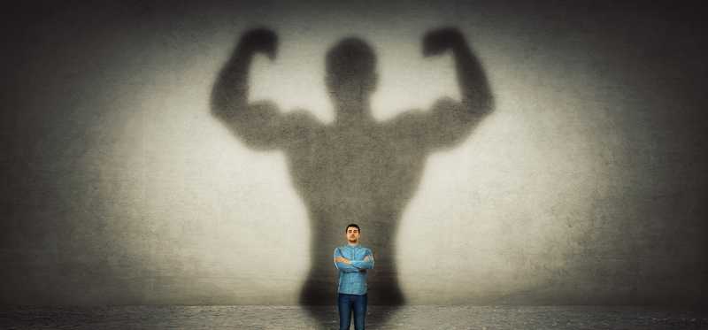 Tiny person casting a big strong shadow.