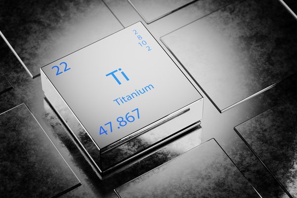 Titanium as it appears on the periodic table.