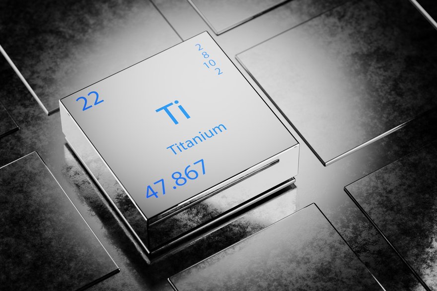 Titanium as it appears on the periodic table.