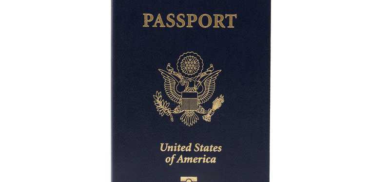 A U.S. passport book.