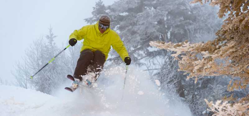 Person skiing in Vermont.