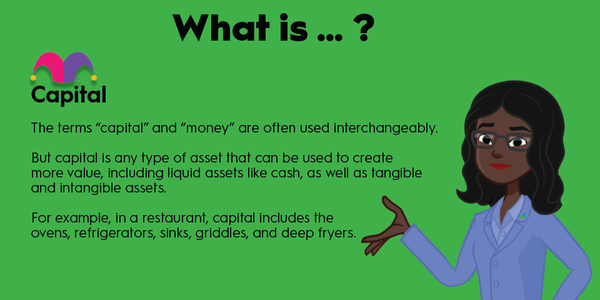 An infographic defining and explaining the term "capital."