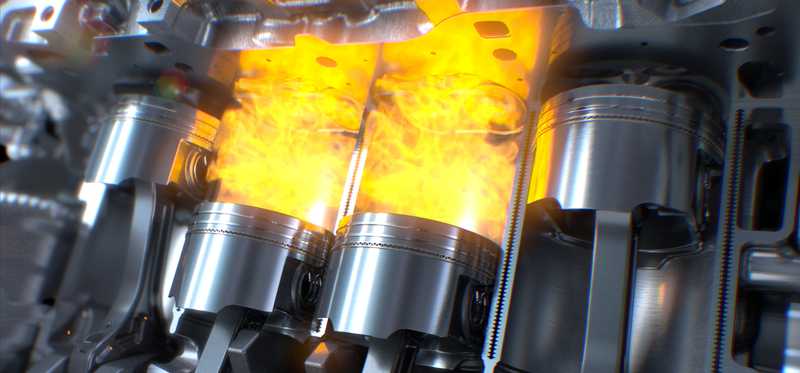 Car pistons firing