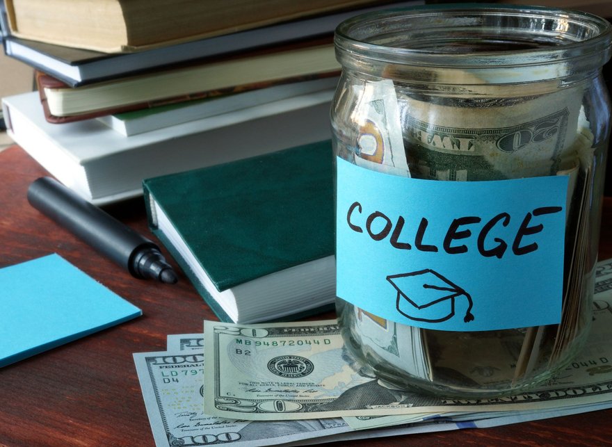 college savings money in jar