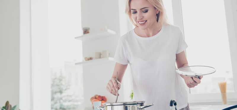 Woman stirring a pot