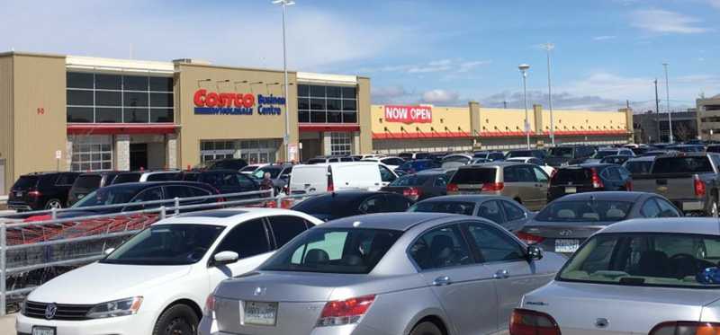 A Costco store parking lot.