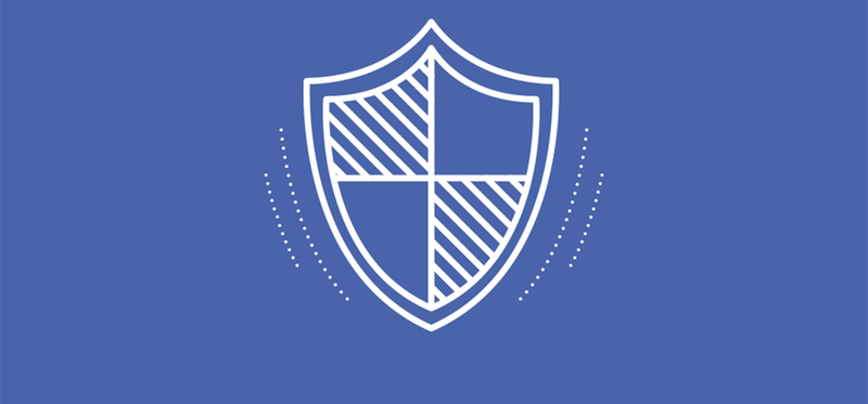 A graphic of a shield on blue background.
