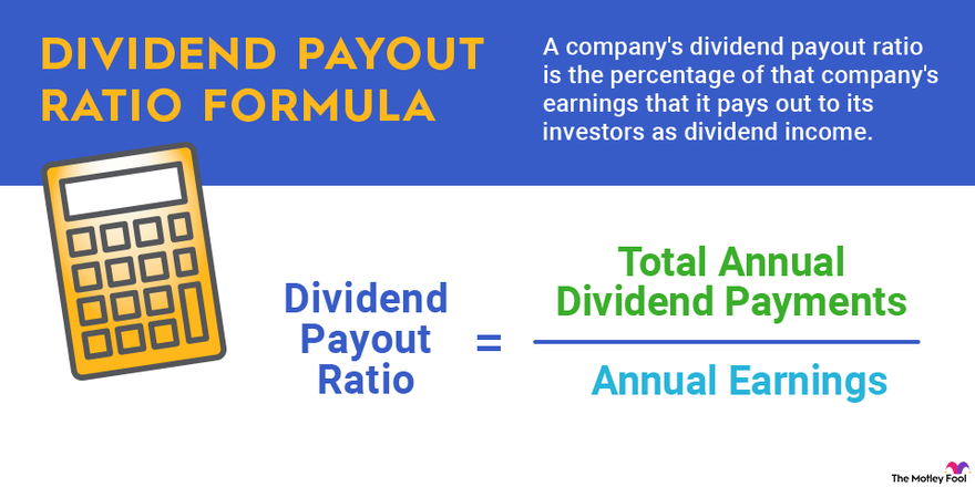 Dividend payout ratio equals total annual dividend payments divided by annual earnings.