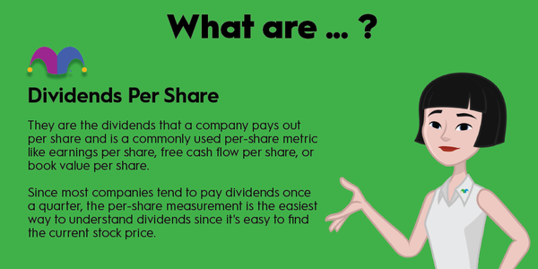 An infographic defining and explaining the term "dividends per share"