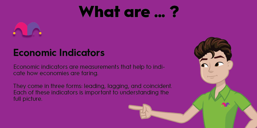 An infographic defining and explaining the term "economic indicators"