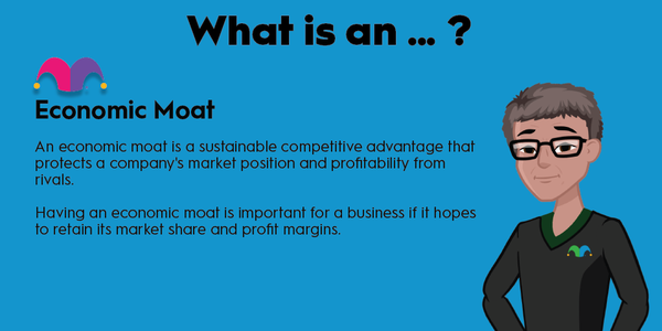 An infographic defining and explaining the term "economic moat"