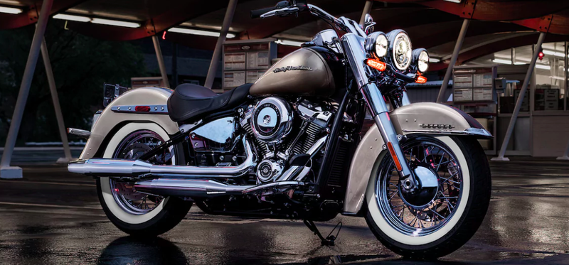 Harley Deluxe motorcycle.
