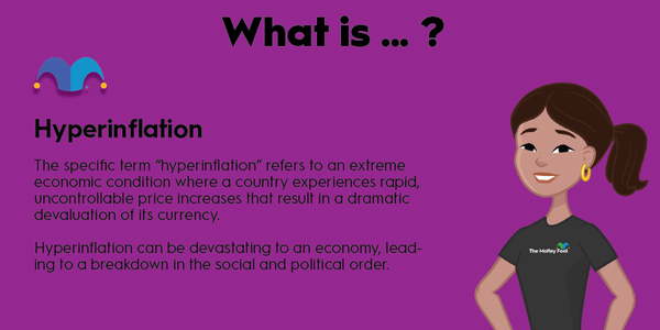 An infographic defining and explaining the term "hyperinflation."