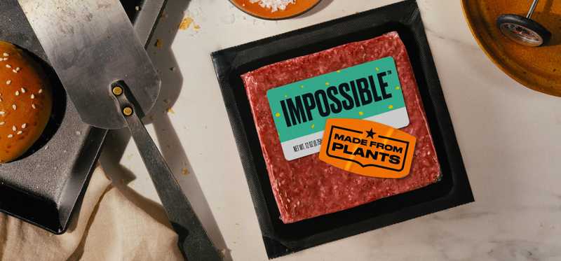 A package of Impossible Foods meat.
