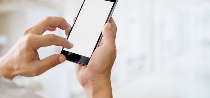 Person holding a smart phone.