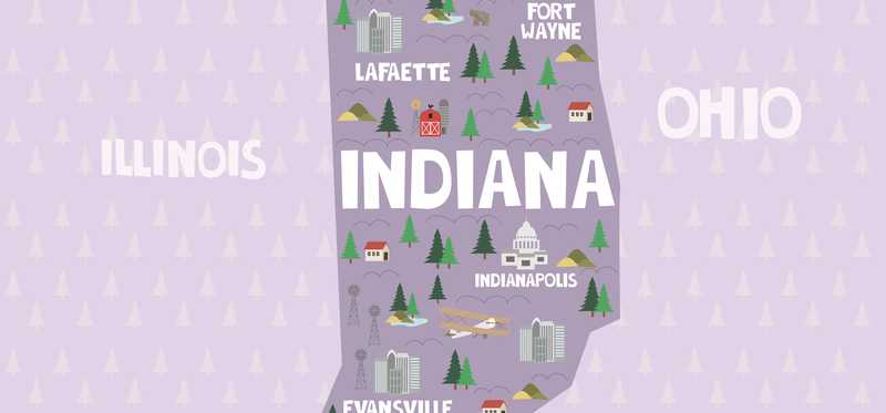 Illustrated map of Indiana