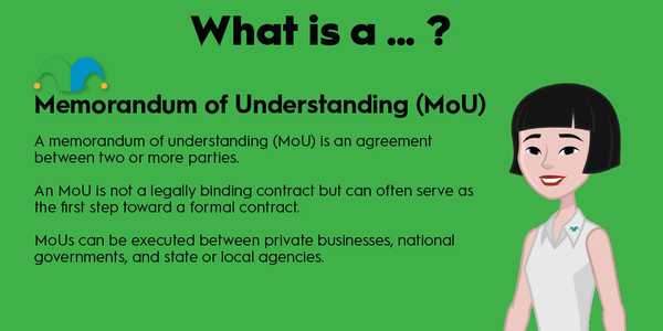 An infographic defining and explaining the term "memorandum of understanding."