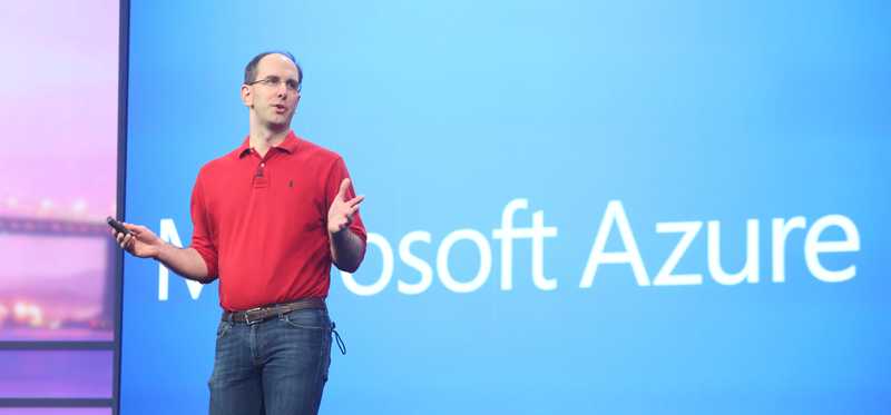 Microsoft exec discusses Azure onstage.