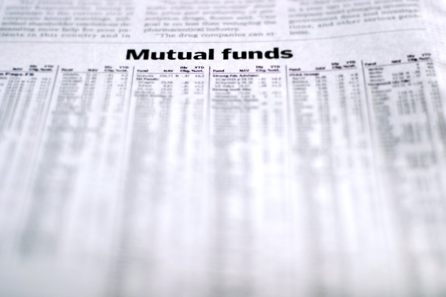 Mutual funds performance report in newspaper.