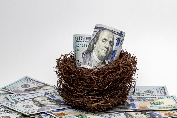 nest with hundred dollar bills saving retirement nest egg