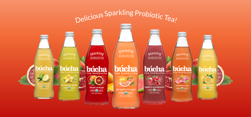 New Age kombucha bottled beverages.