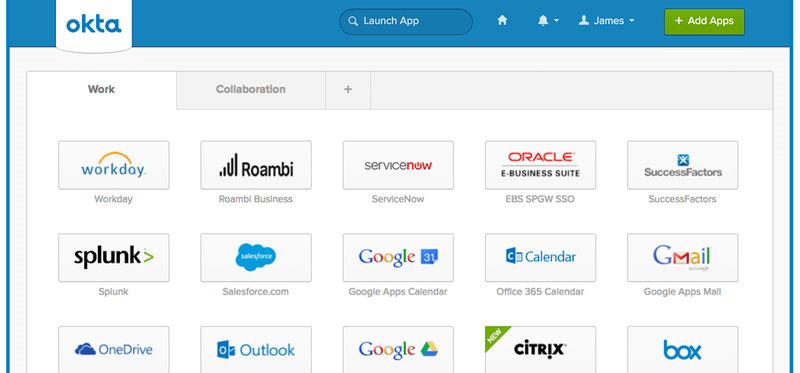 Okta sign-in page