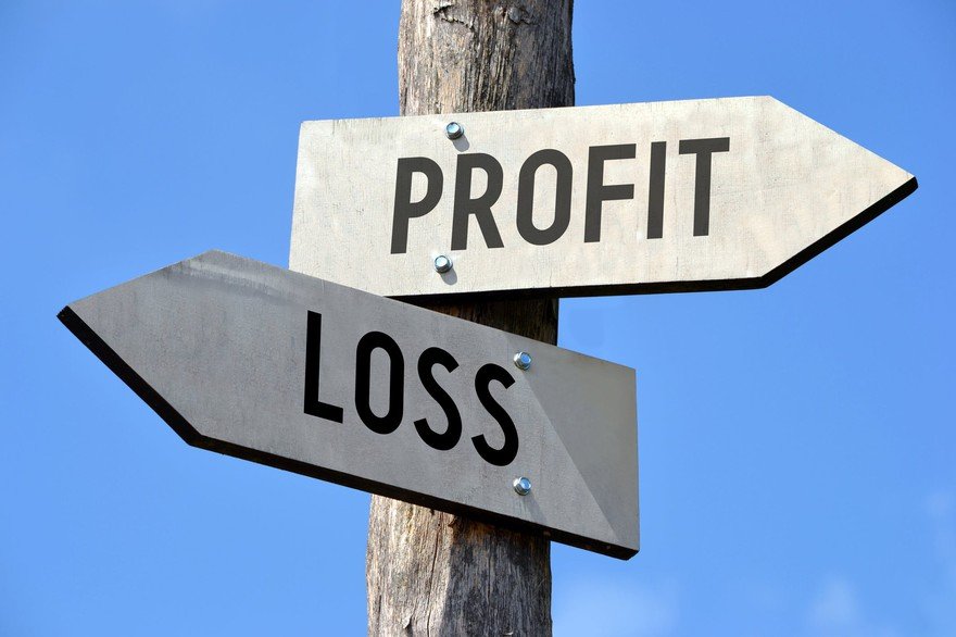 Sign posts reading Profit and Loss.
