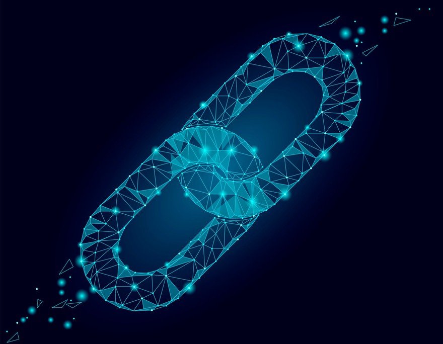 A rendering of a glowing chain.