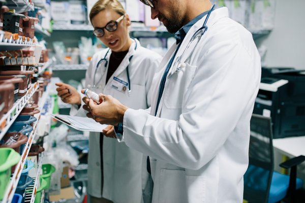Pharmacists reviewing medication