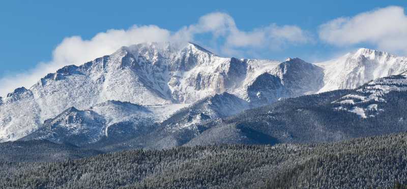 Pikes Peak in the Colorado Rocky Mountains.